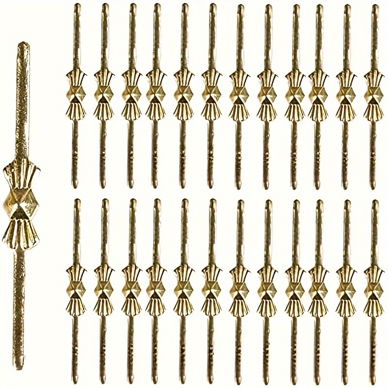 

200pc Bow Crystal Chandelier Connectors - Brass Clip Pins For Lamp Parts & Fastening