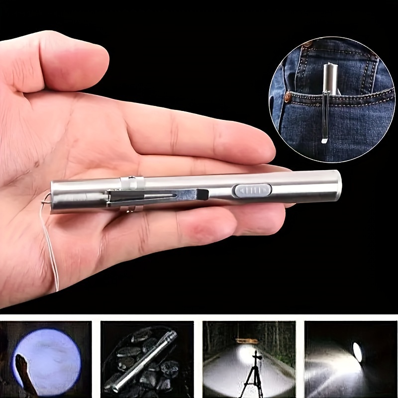 

1 8000 Lumens Small Pen Light Pocket Led Flashlight Usb Rechargeable Flashlight Light