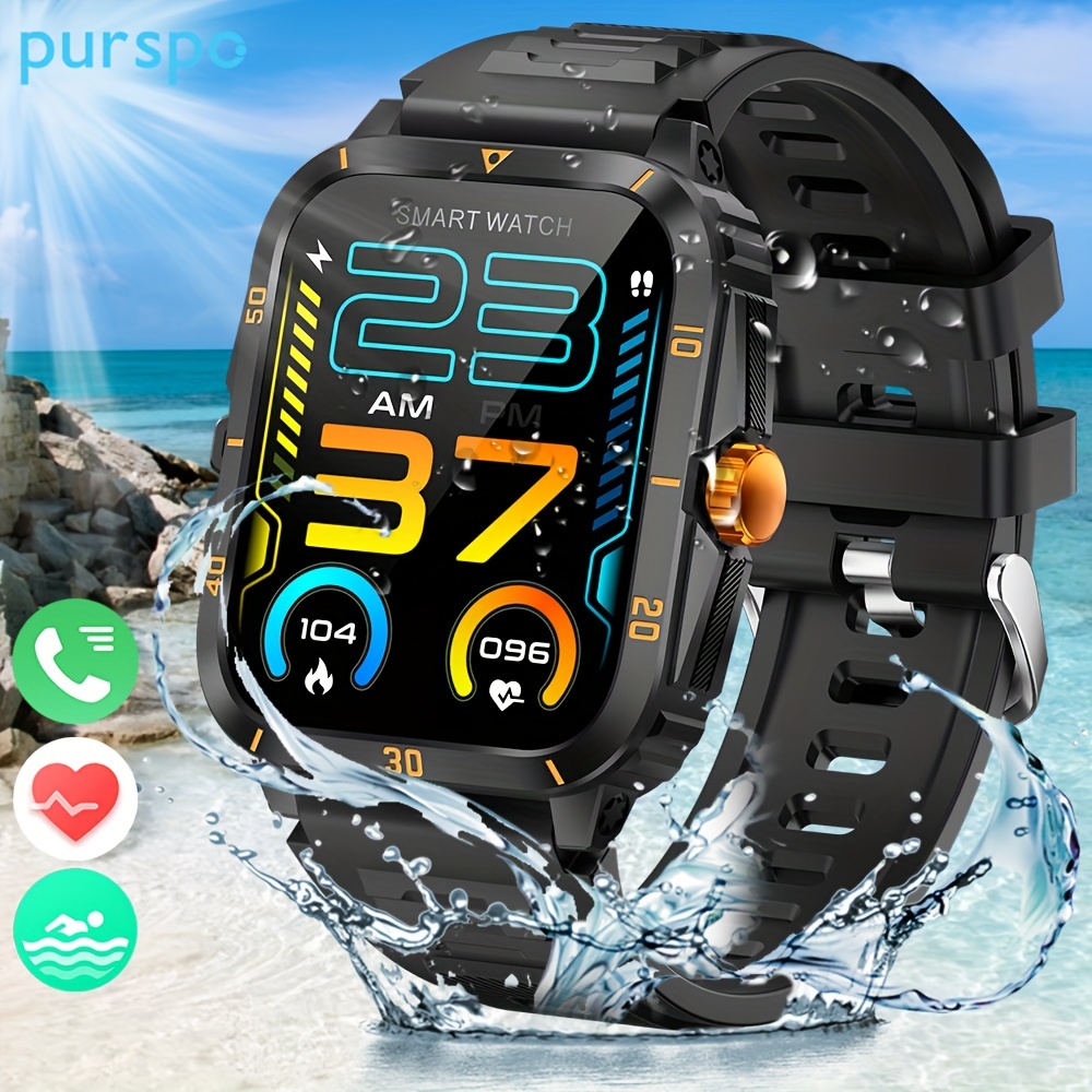 Reloj inteligente para hombre con seguimiento de fitness. Reloj inteligente  impermeable IP68 para teléfono Android iOS, deportes, correr, relojes