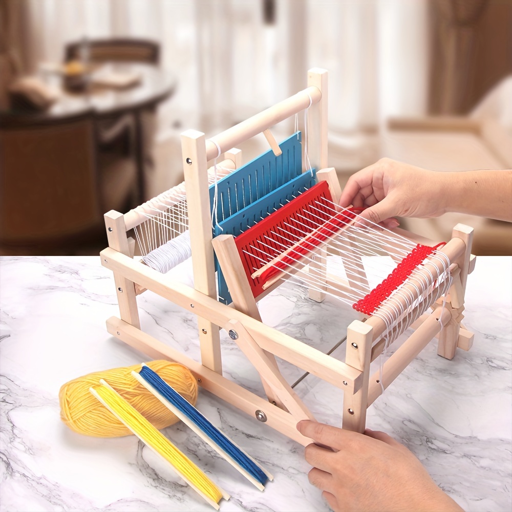 

Crafty , Easy-to- Wooden Mini Loom Kit For Diy Scarves - Educational Crafting & Weaving Machine, Light Yellow