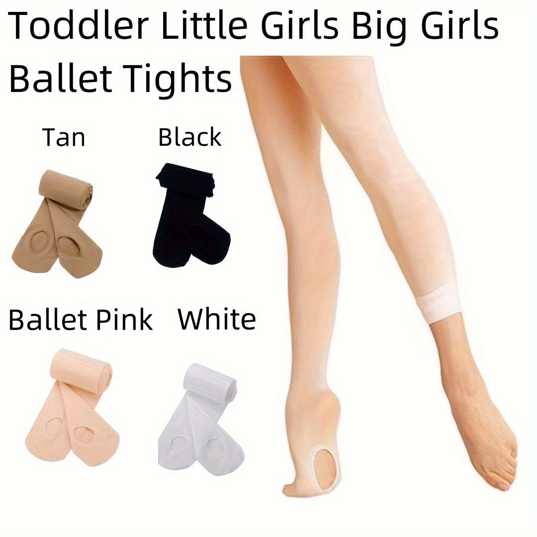 3 pares de medias de ballet para niñas de color sólido, de tela ultra  suave, prenda convertible, para niñas pequeñas y mujeres)