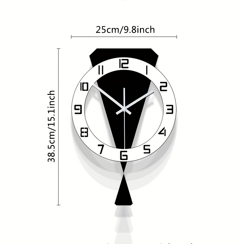 1pc Glowtick Modern Minimalist Wall Clock - Silent Non-ticking Irregular Shape Face With Hands, Elegant Swinging Wall Clock Suitable For Living Room, Bedroom, Kitchen, Office Decor