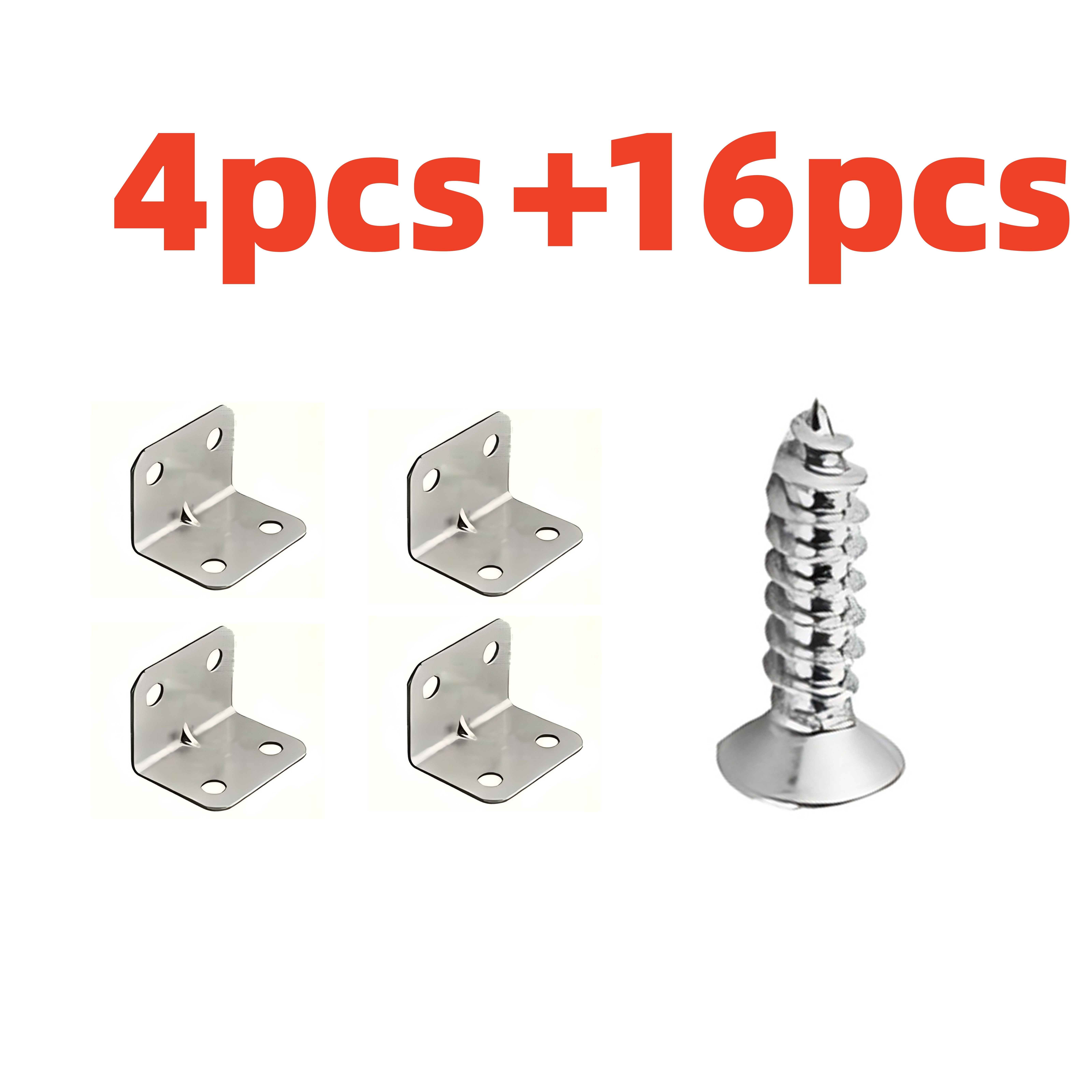TEMU 60/40/20pcs With Screws 4 Holes Stainless Steel Bracket, Suitable For Stools, Tables, Beds, Closets, Cabinets Wooden Furniture Support, Better