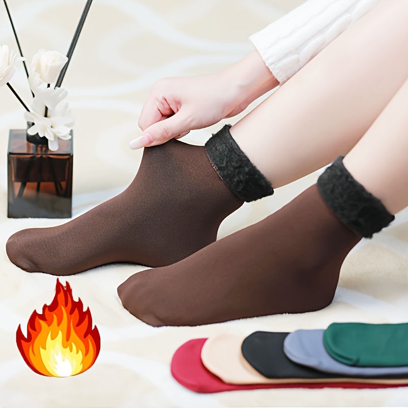 

1 Pair Women's Winter Warm Thicken Thermal Socks, Soft Comfortable Warm Casual Solid Socks