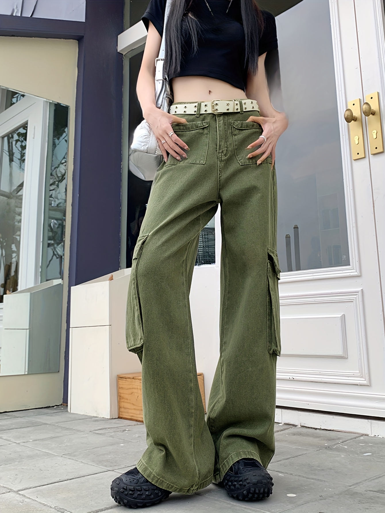 Y2k Women's Fashionable Street Hip hop Retro Cargo Pants - Temu