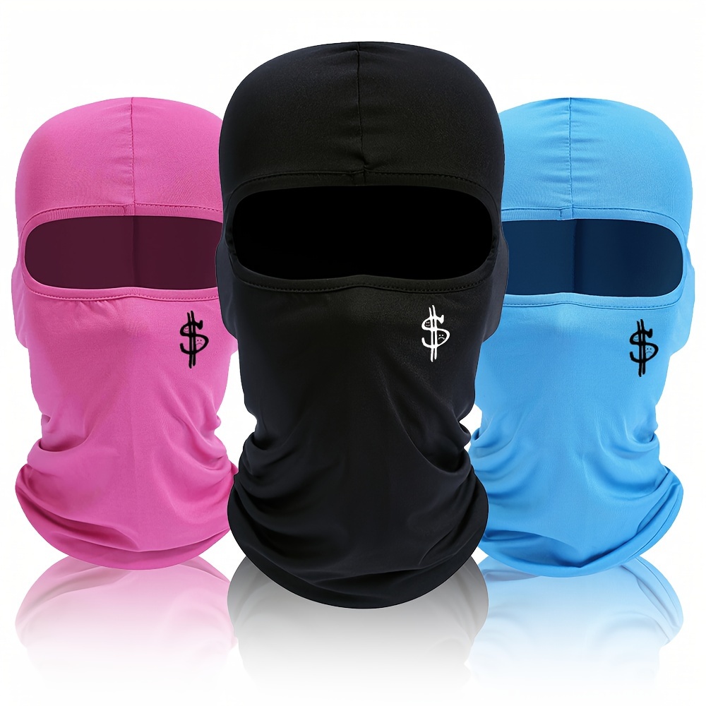 

1pc Unisex Moisture-wicking Stretchy Outdoor Cycling Balaclava, Uv Protection Breathable Fabric Windproof Ski Mask With Money Print, For Sports & Activities