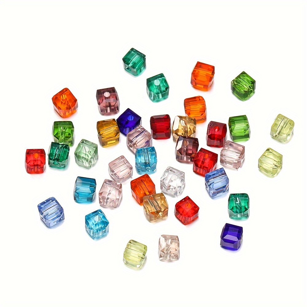 4/6/8mm Cube Crystal Beads Loose Spacer Beads Bracelet Necklace For Jewelry Making Supplies