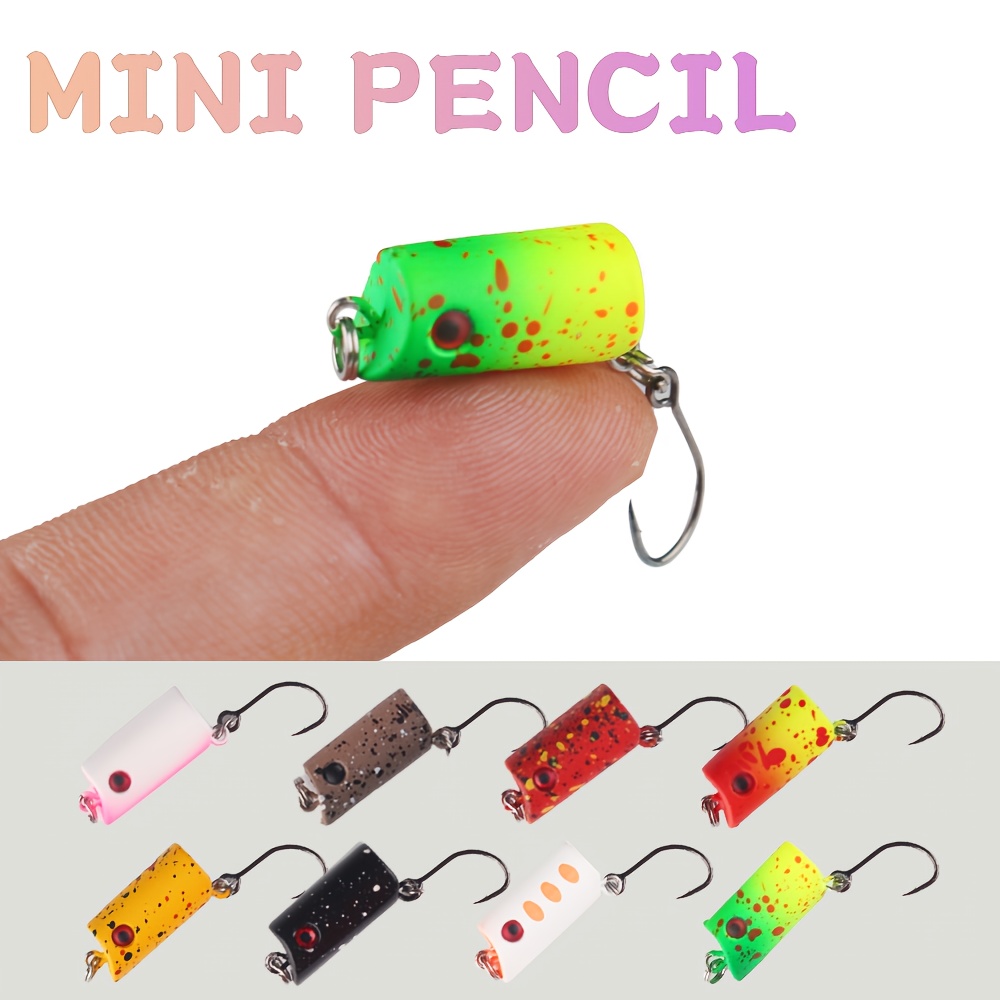 8pcs mini pencil fishing lure set sinking abs artificial bait for trout and bass vibrant colors   with treble hooks ideal for freshwater fishing fishing accessorie 0