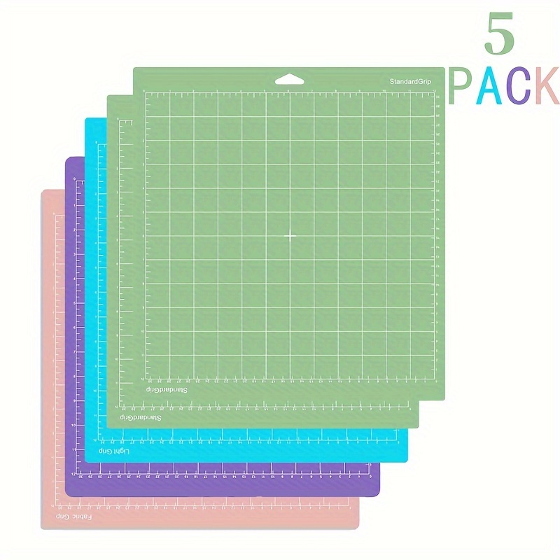 

1pc/5pcs Versatile Cutting Mats Set For Cricut - 12""x12"" With Standardgrip, Lightgrip, Stronggrip & Fabricgrip - Adhesive Layers For Multi-material Projects, Ideal Gift For Craft Lovers