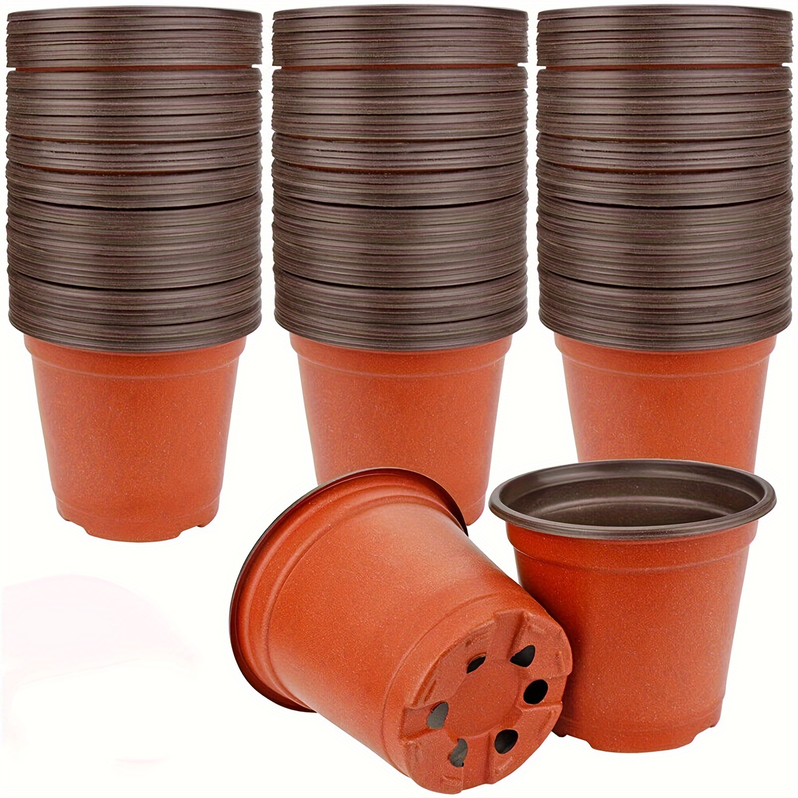 TEMU 200pcs Nursery Pots, Planting Pots, 4 Inch Pots, 40pcs Seedling Pots, Plastic Plant Pot, Seed Starter Pots, Plant Starter Pots, Plastic Pots,
