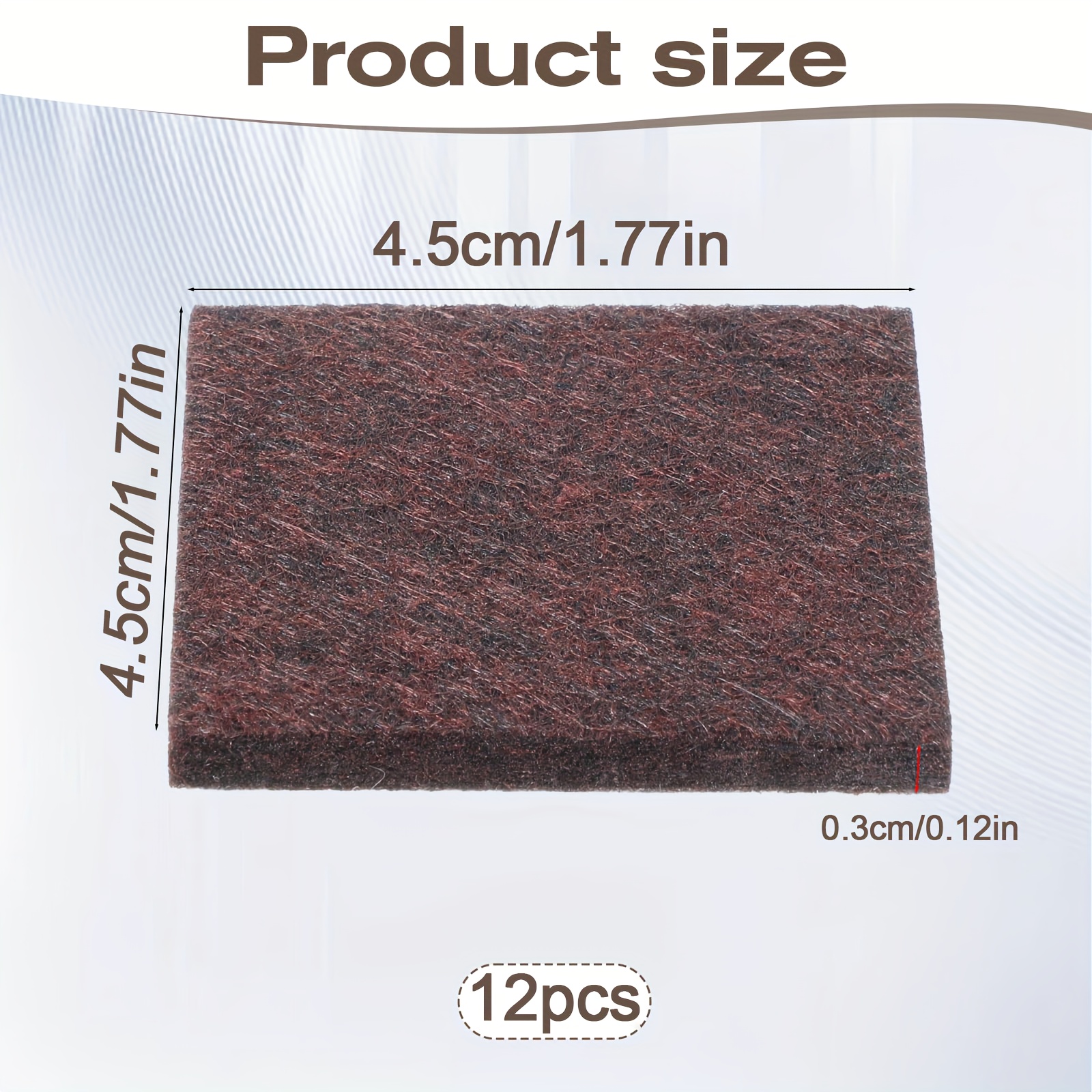 12pcs Square Felt Furniture Pads 1.77inch X 1.77 Inch Self-adhesive Table Leg Floor Protectors Cuttable Anti Scratch Furniture Pads For Hardwood Floors (brown)