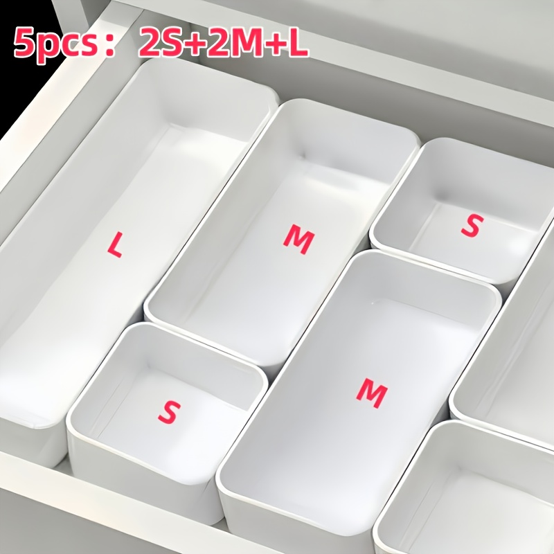 5/6pcs Drawer Built-in Storage Boxes, Separating Vanity Tabletop Cosmetic Storage Boxes, Skincare Organizer, Suitable For All Sizes Of Drawers