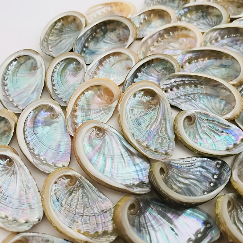 TEMU 20-100pcs 0.16-2.4inch Green And White Abalone Shells Summer Beach Wedding Vase Filler Decorative Beads Valentine's Day Gift Bohemian Vintage