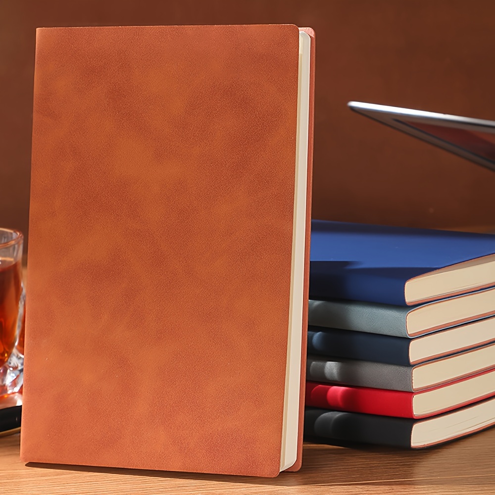 

Lined Journal Notebook - 200 Pages, A5 College Ruled, Thick Classic With Pen Loop, Faux Leather Hardcover, Ideal For Office & School Writing, Brown, 8.26 X 5.51 Inch