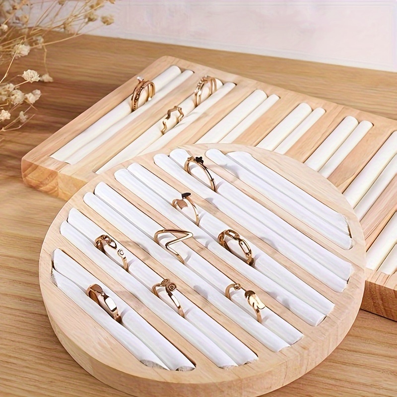 

Elegant Solid Wood Jewelry Tray - Ring, Earring & Necklace Display Stand | Perfect For Home Decor & Gifts For Women And Men Jewelry Display Stand