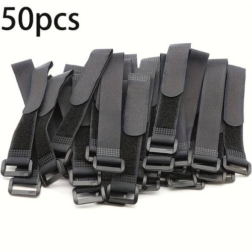50pcs heavy duty reusable cable ties durable hook and loop fasteners adjustable straps for versatile organization hook and loop straps