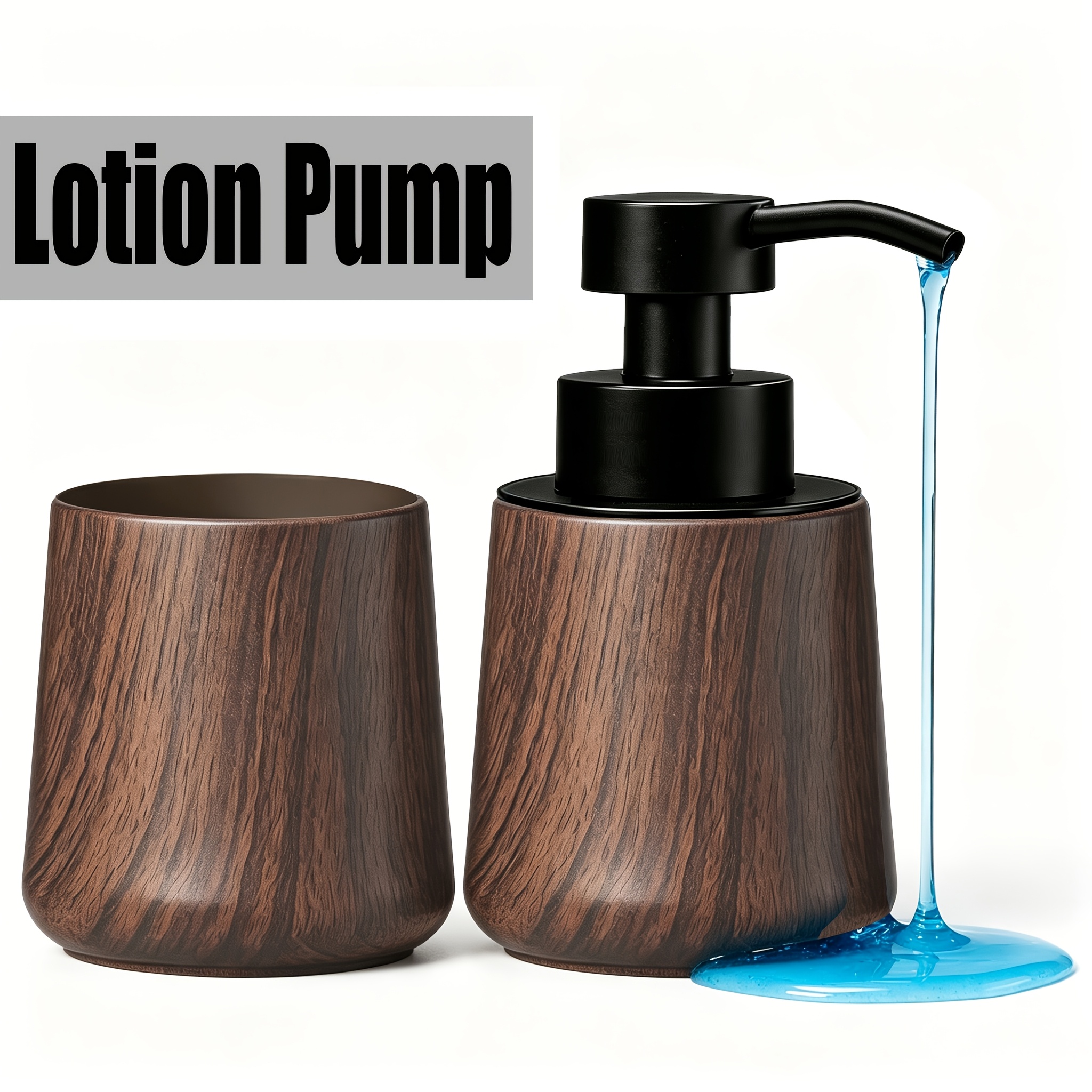 TEMU Foaming Soap Dispenser And Toothbrush Holder Set, Modern Countertop Bathroom Accessory For Hand Soap And Toothbrush/toothpaste, For Vanity,