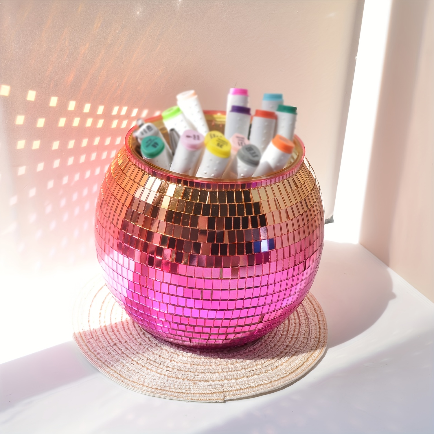 Disco Mirror Reflective Storage Pot, Decorative Basin