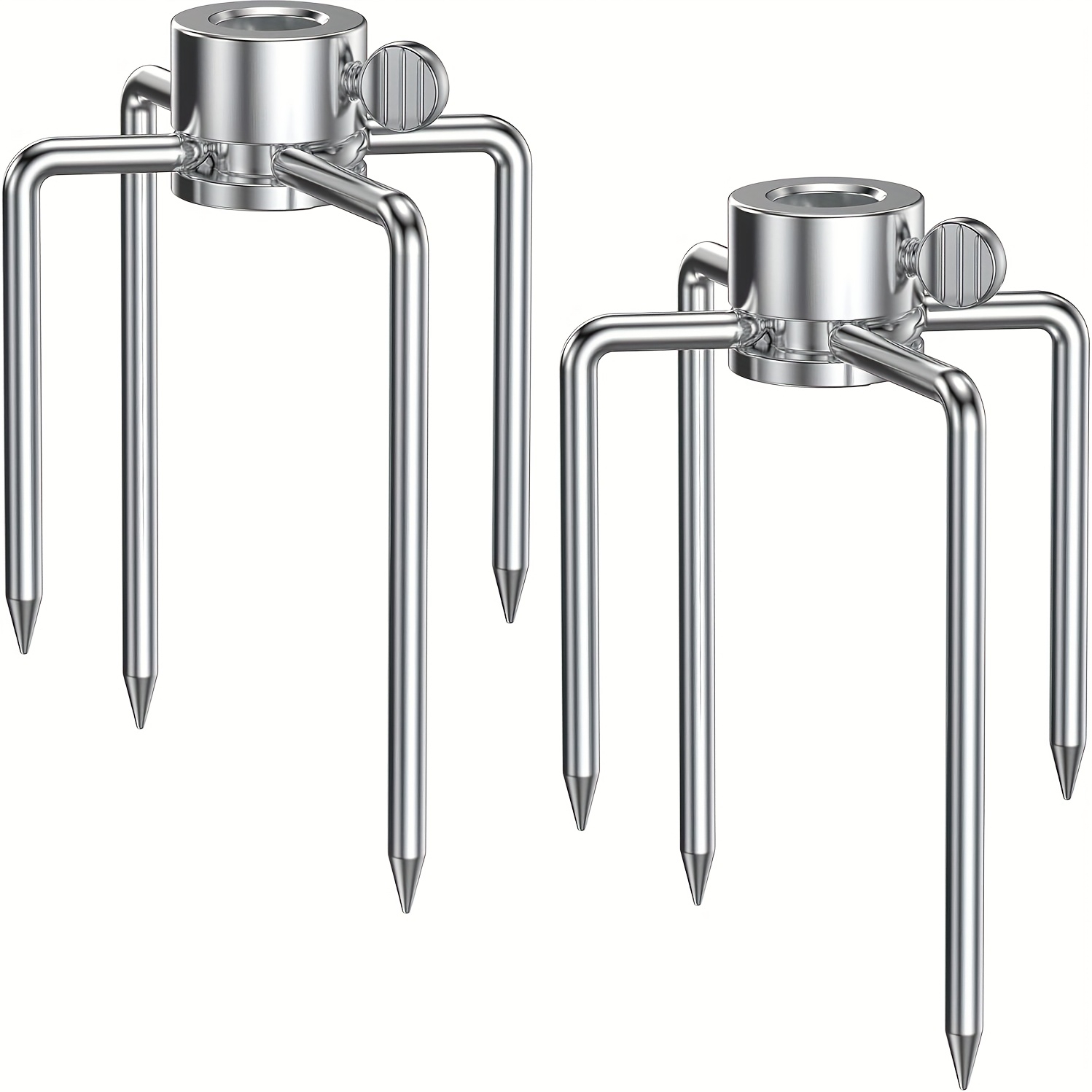 Image of 1 Pair Of Replacement Rotisserie Skewer Set With Balancing And Sleeve - Suitable For 1/2" Hexagonal, 3/8", And 5/16" Square Rotisserie