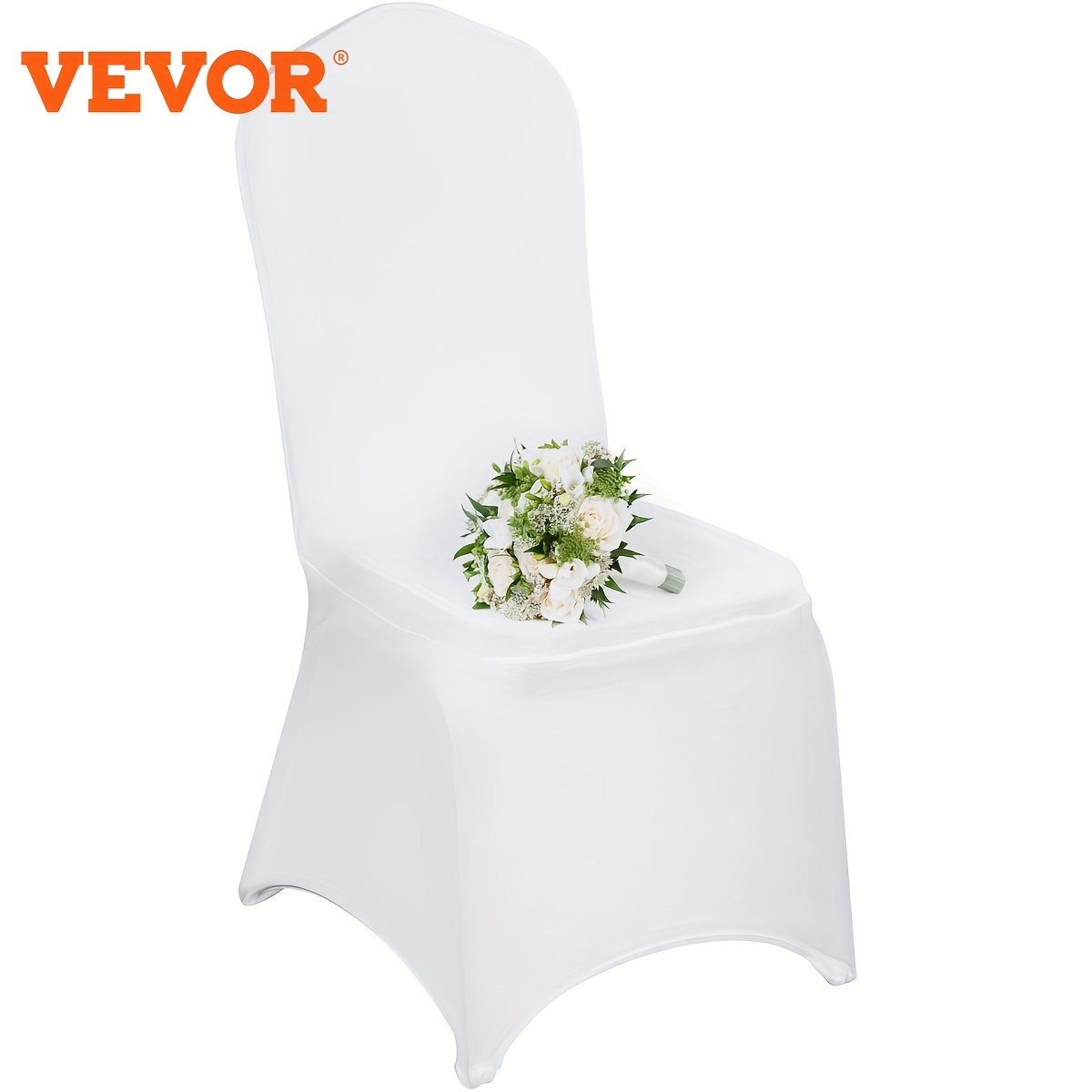 

Vevor 100 Pcs White Chair Covers Polyester Spandex Chair Cover Stretch Slipcovers For Wedding Party Dining Banquet Flat-front Chair Covers
