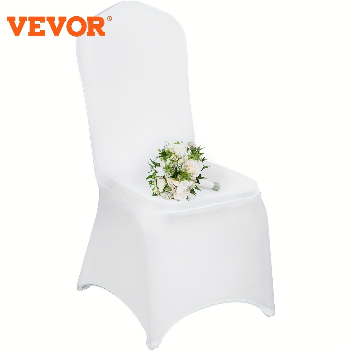 

Vevor Pcs White Chair Covers Polyester Spandex Chair Cover Stretch Slipcovers For Wedding Party Dining Banquet Flat-front Chair Covers