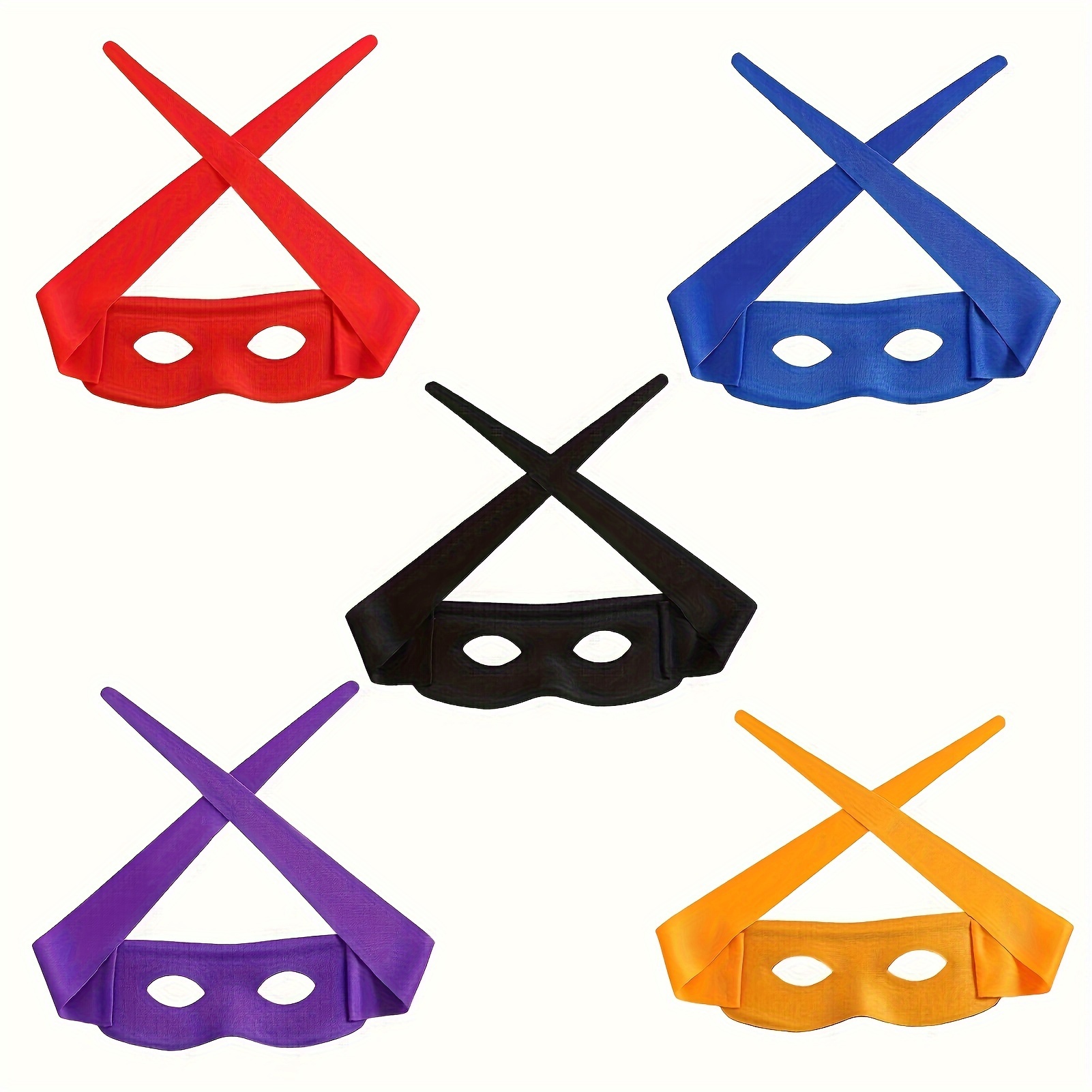 

5pcs Anime-inspired Plastic Eye Masks - Assorted Colors, Cosplay Accessories For Halloween, Masquerade Parties & Costume Events, Halloween Costumes