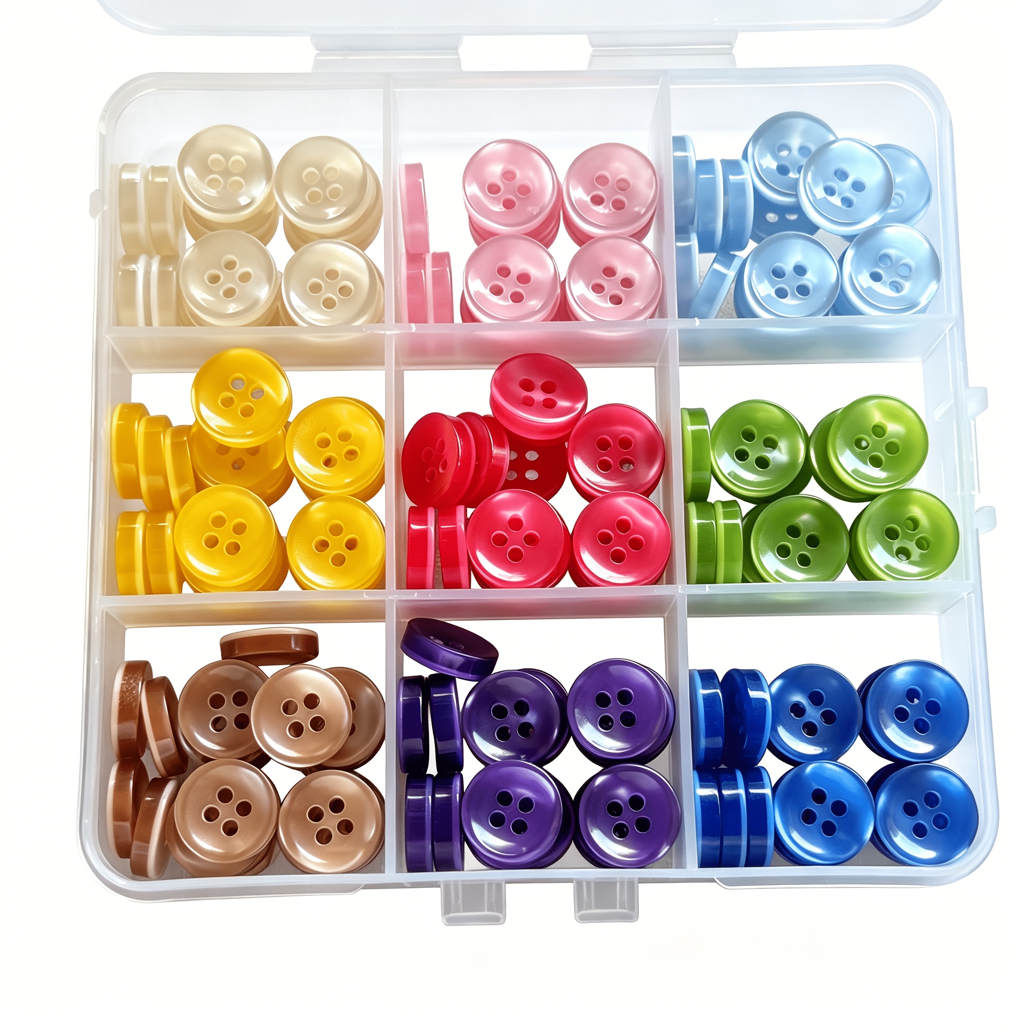TEMU 180pcs Box Of Pearlescent Decorative Buttons, Creative Buttons For Sweaters And Shirts, Diy Holiday Gift Box