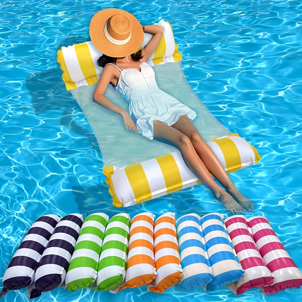 1 pieza de hamaca   inflable de pvc, flotador de piscina de   cara,   y relajante, ideal para nadar, accesorio de piscina para vacaciones, hamaca   para piscina |   para vacaciones | pvc  , hamaca   para piscina