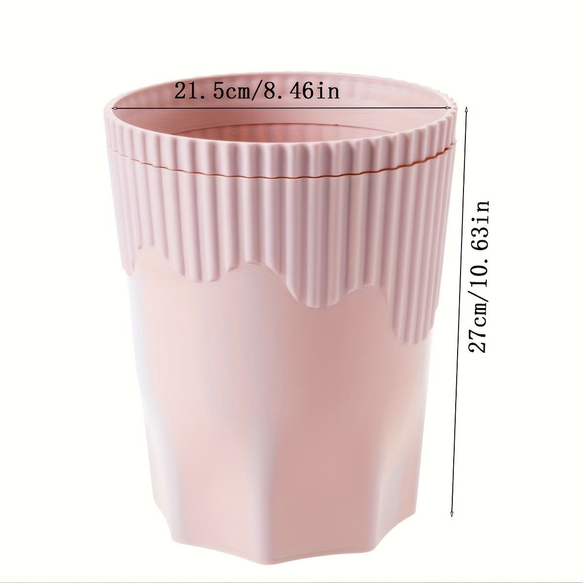 modern   white beige blue   button   lock lidless step trash can   waste bin with locking mechanism durable plastic cylindrical design for home bathroom bedroom   emptying no l Product details 7