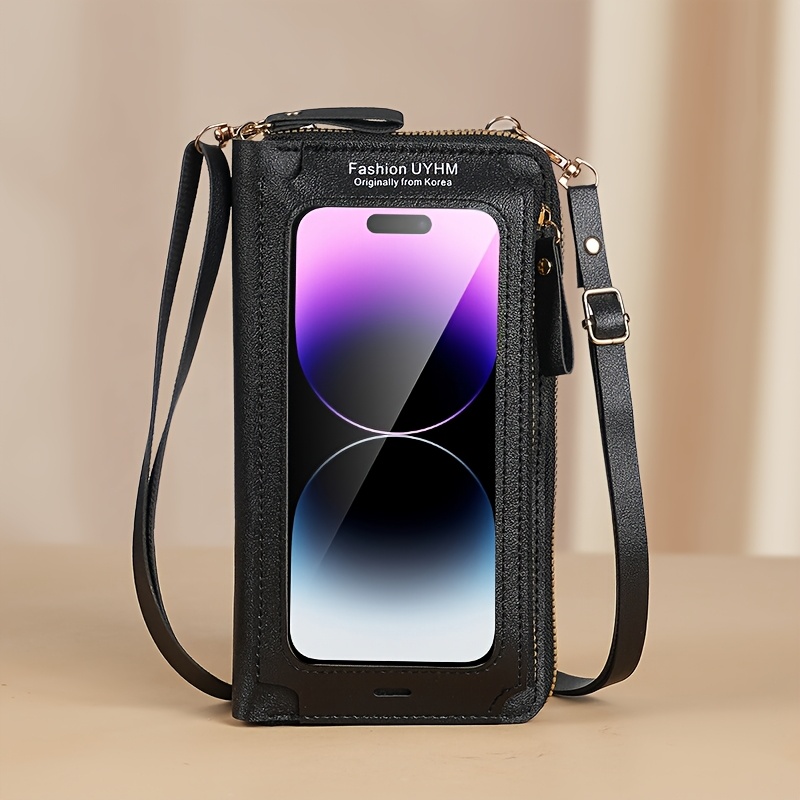 TEMU Touchscreen Phone Bag, Women's Wallet, Women's Crossbody Anti-theft Multifunctional Shoulder Bag, Versatile Transparent Mini Wallet, Phone Bag