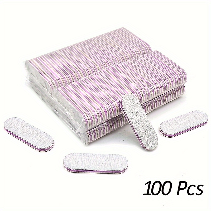 100pcs/lot Professional 6cm Grey Sandpaper Nail File Block Pedicure Polishing Acrylic Stright Nails Fit Salon/nails Practice/diy