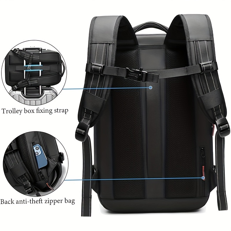 Vacuum Backpack Travel 60 Liter Expandable Multi pocket Waterproof Carry on Backpack With Lock Padding Breathable Zipper Closure Business Travel Backp