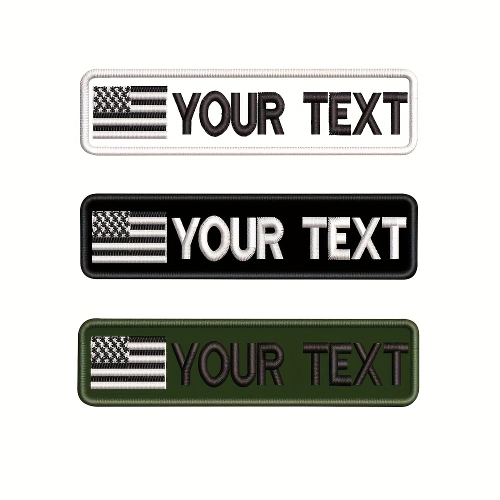 

Custom Embroidered Name Patch With American Flag - Handcrafted , Decorative Badge For & Accessories