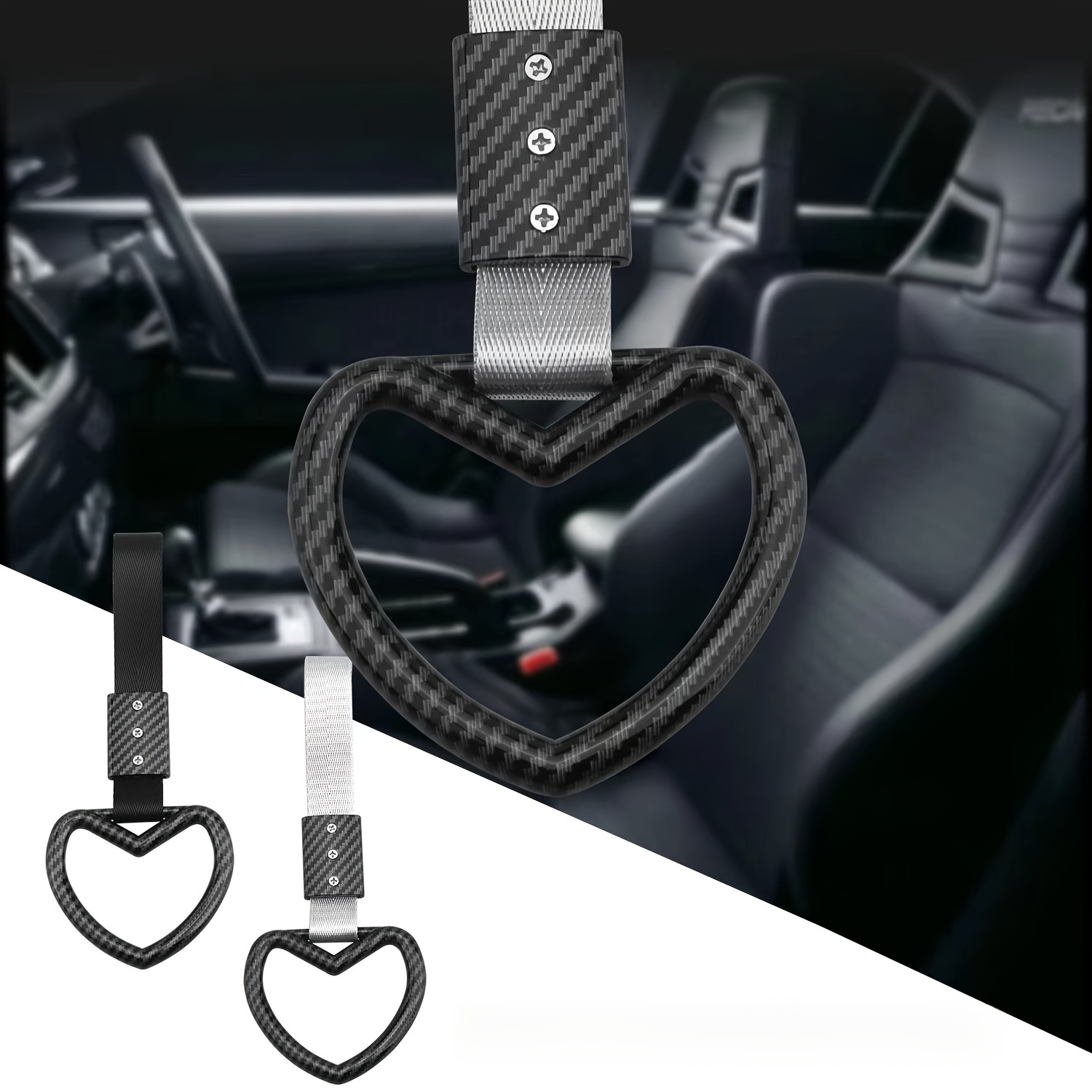 Poignée De Portière Voiture En Forme De Cœur Phosphorescente - Décoration Et Avertissement De Sécurité - Brillant Dans Le Noir
