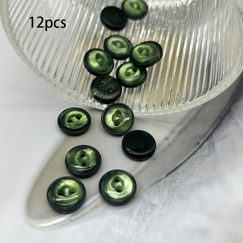 TEMU 12pcs (12pcs) Handmade Vintage Resin Buttons - 11mm Suitable For Sewing,, Diy Crafts | Durable Decorative Fasteners With,,,, Caps For S, Bags,