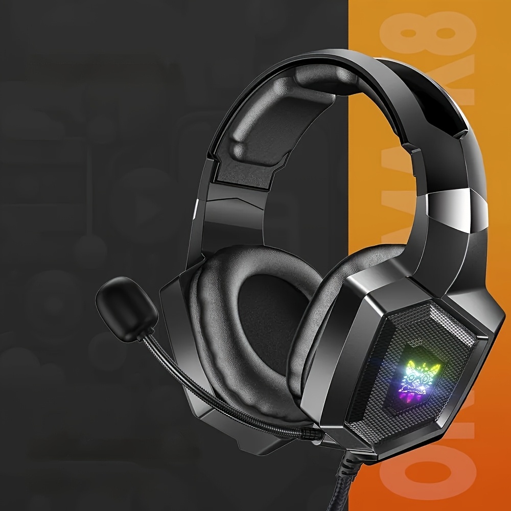 TEMU Onikuma K8 Wired Headphones With Soft Earmuffs, Detachable Microphone, Button Control, 3.5mm Wired Gaming Headphones, Computer Gaming Headphones