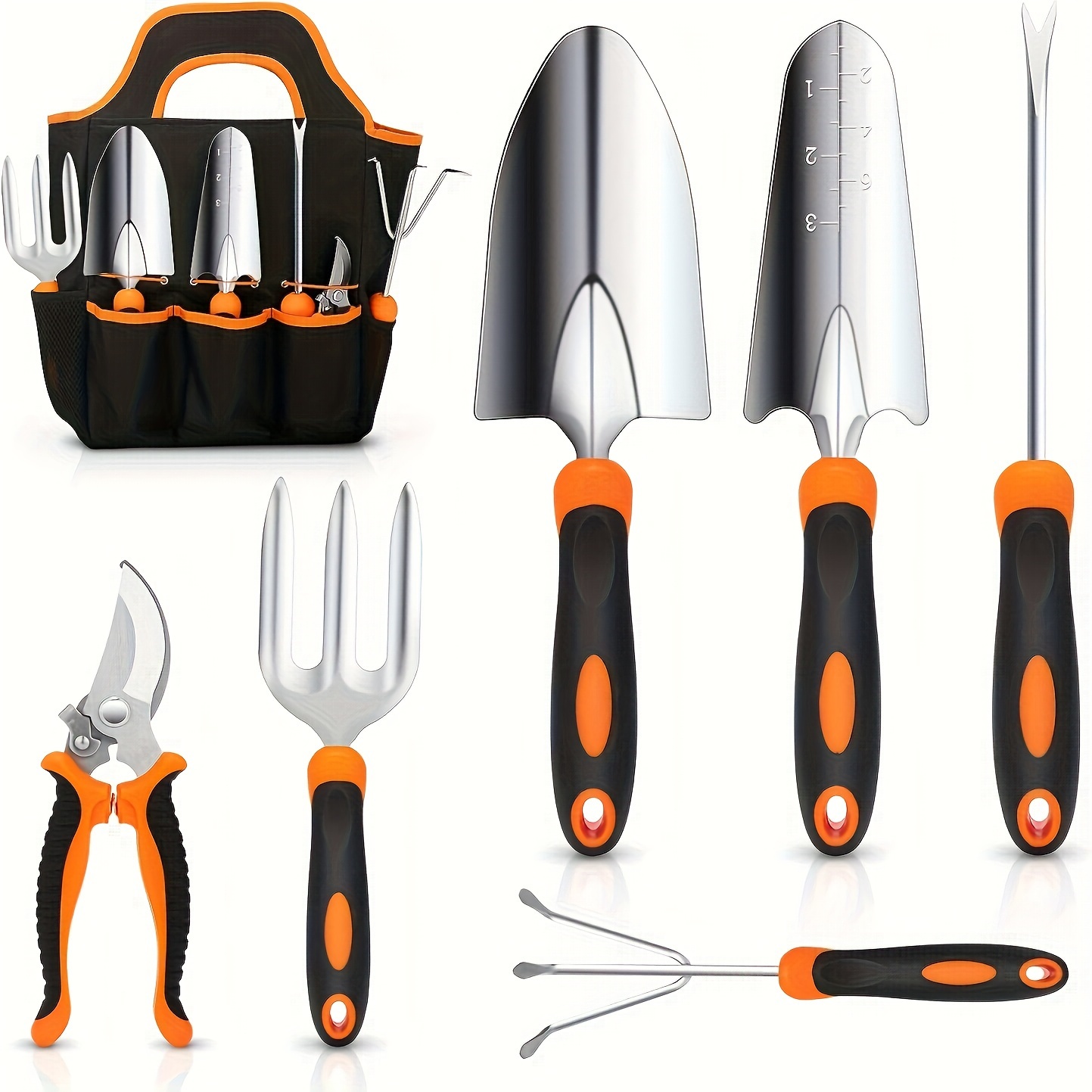 

Garden Tool Set, Stainless Steel Heavy Duty Gardening Tool Set, With Non-slip Rubber Grip, Storage Tote Bag, Outdoor Hand Tools, Ideal Garden Tool Kit Gifts For Women And Men