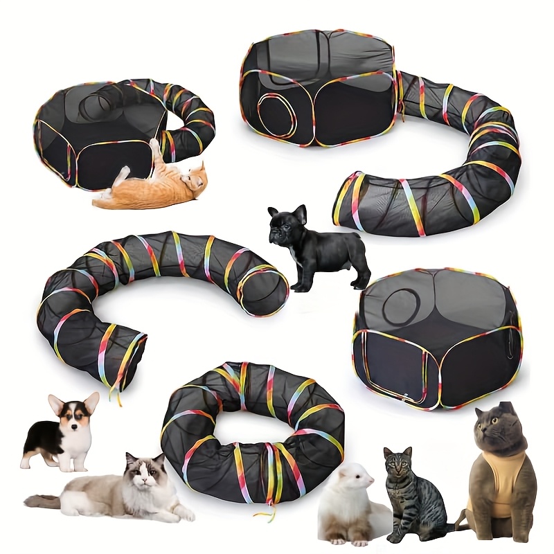 Rainbow Color Mesh Pet Tent for Cats and Dogs