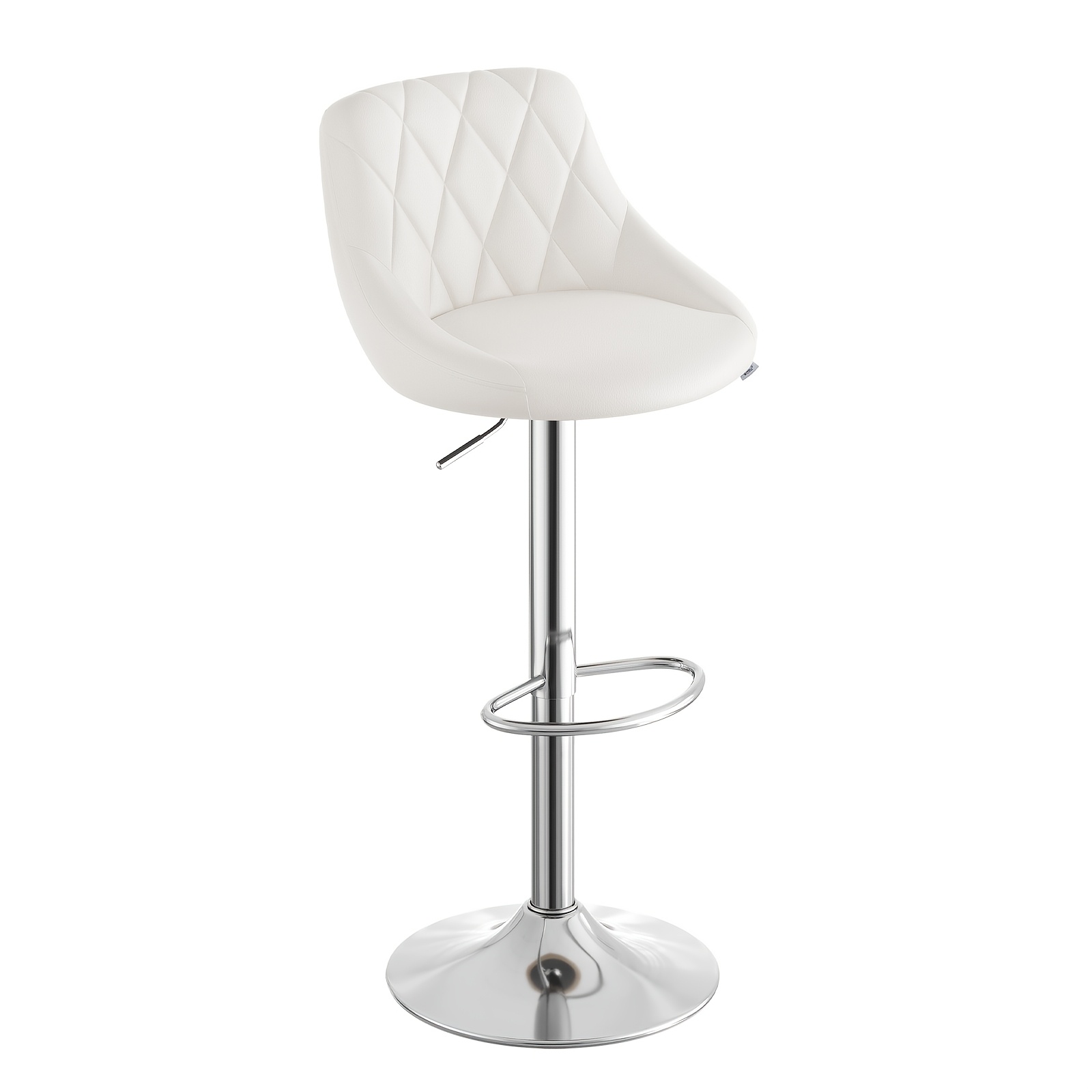 Modern Swivel Bar Stools with Artificial Leather, 360° Adjustable Height