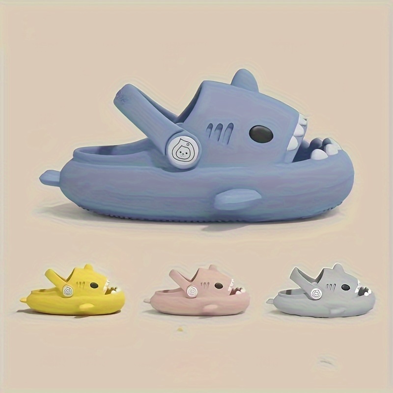 ZXCDINO Suitable for boys and girls Adorable EVA Shark Design Clogs, Breathable Lightweight Non Slip Soft Sole Slippers, Kids Footwear