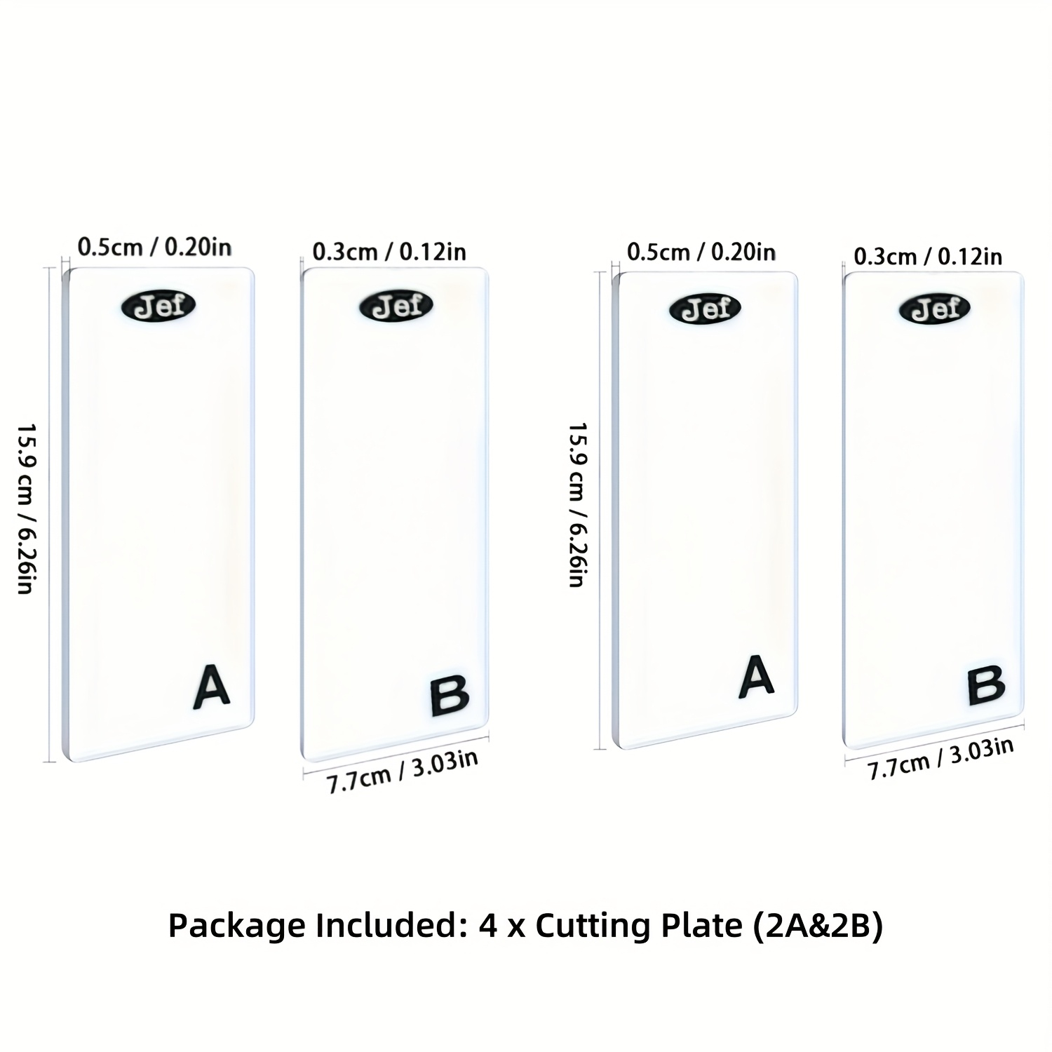 Image of 1/2 Set Clear Acrylic Cutting Plates A & B - Ideal For Diy Die Cutting & Embossing, Fits 838s Series & Similar Die Cut Machines With 3inch/7.7cm Width - Durable, Easy-to-use For Beautiful Crafts