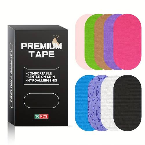 30-teiliges set mit nahtlosen verband-stickern im karton, atmungsaktive muskeleffekt- in farben für sport, für den täglichen sport vielfältige anwendungen. das produkt ist nicht dazu bestimmt, auf den mund geklebt zu werden