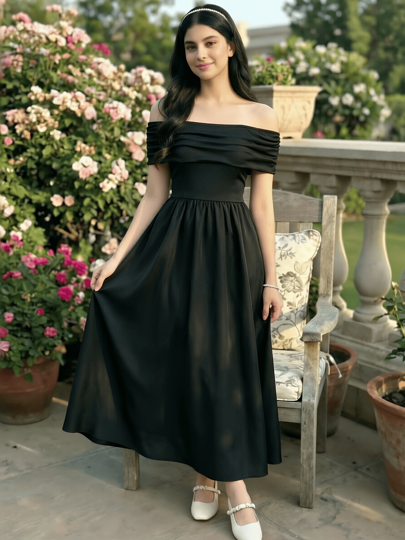 cheap party dresses for teens Girls' Trendy Black Skater Dress With Free Belt  Perfect For Parties, Ages  5-13 Years Girls Casual Everyday Dresses Size 10-12