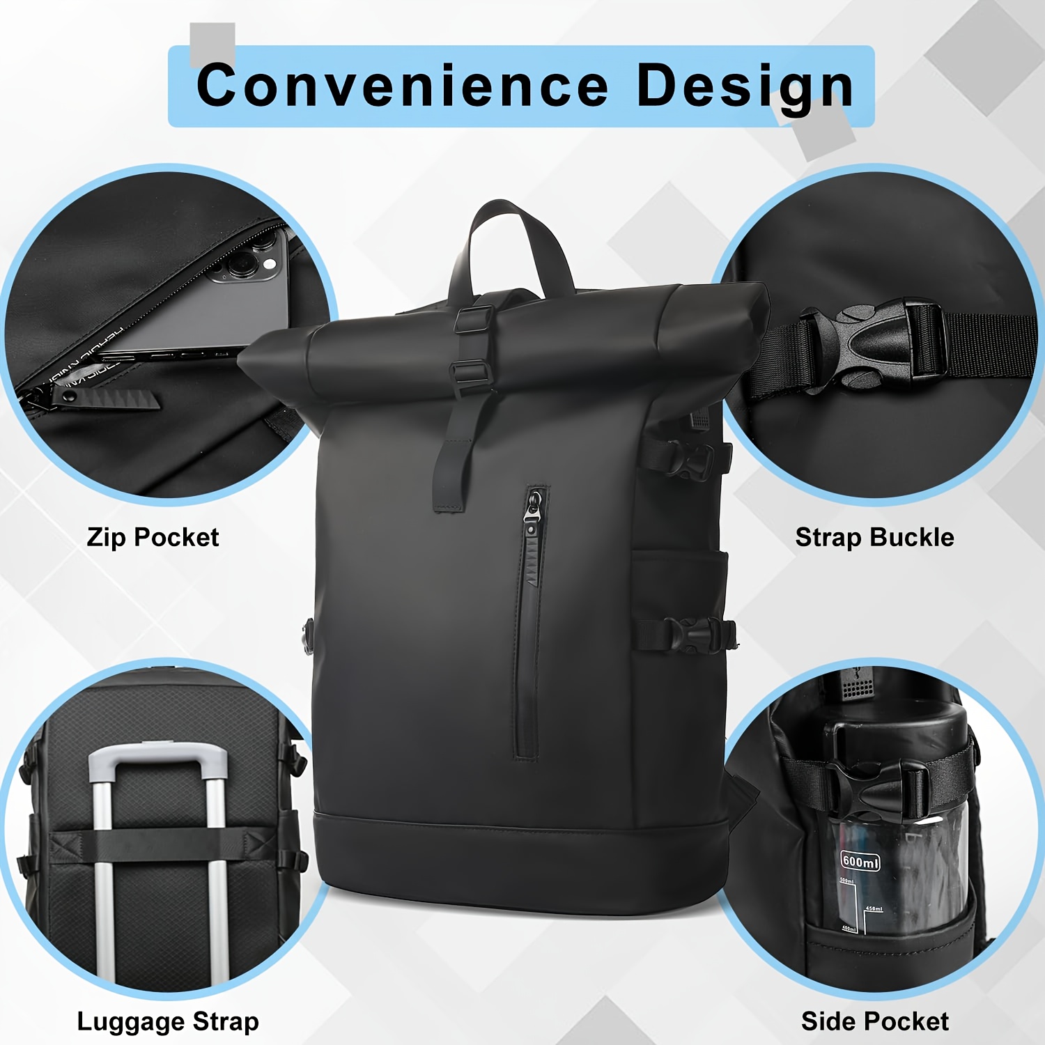 Casual Backpack Fashion Men'S Business Backpack Laptop Large Capacity Student Backpack Travel Casual Oxford Cloth Backpack Suitable for Commuting Outdoor Travel Women'S Minimalist Style Storage Bag