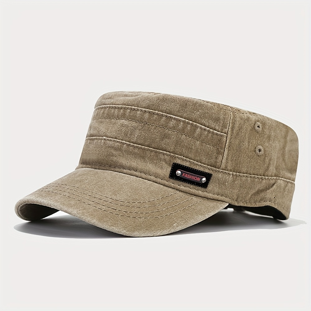 E-shop Retro Buchstaben FASHION Flache Top Hat Herren Damen Klassischer Vielseitiger Stil Flache Kappe Outdoor Freizeit Sport Lange Krempe Baseball Cap