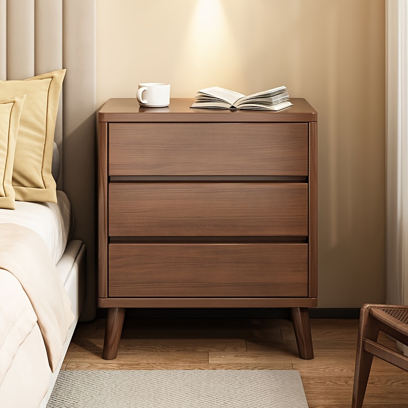 modern wooden bedside  e with drawers compact solid wood nightstand under 3 2 cu ft storage ideal for bedroom desk for bedroom bedside storage   durable wood construction bedside storage   details 1