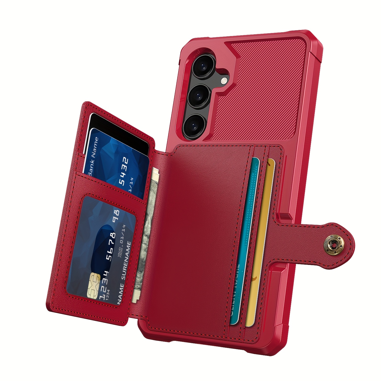 ZM03 Card Holder Faux Leather Case for 5G 5G Mobile Phone, with Card Slot, Compatible with Magnetic Car Mount, Heavy Duty Shockproof Durable Soft TPU Back Faux Leather Flip Wallet Cover - Image 59