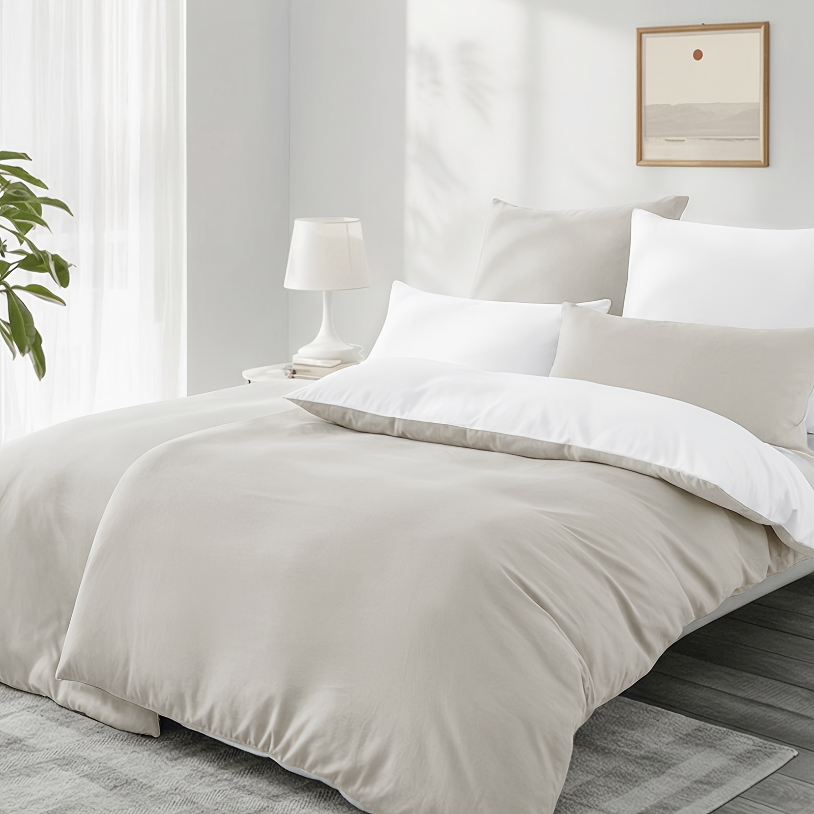 3/4pcs Reversible Bedding 135x200 Cm - Soft, Non-iron And With Zipper, 2 X Duvet Covers And 2 X Pillowcases 80x80 Cm