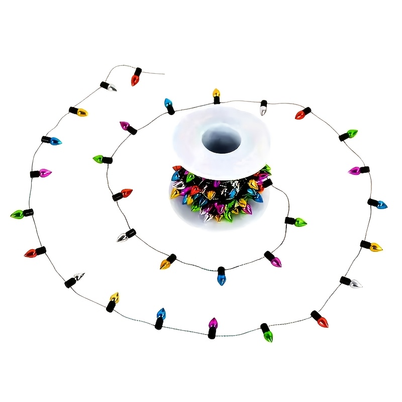 TEMU 2d Flat, 1pc 1pcs Non-electric Fake String Lights With -shaped Mini Beads - 47-inch Suitable For Christmas Tree Decorations, Miniature Models,