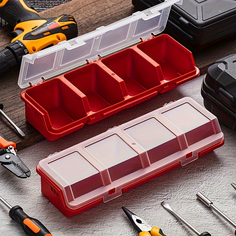 

4-compartment Organizer Box Lid - Plastic For Electronics & Accessories